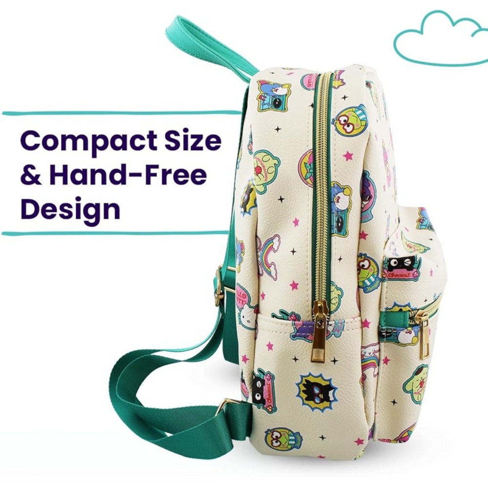 Hello Kitty and Friends Mini Backpack leather purse 10in Sanrio teal pink - Picture 5 of 7